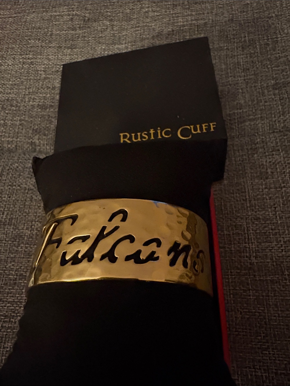 Rustic Cuff Silver Cutout Falcons Hammered Cuff